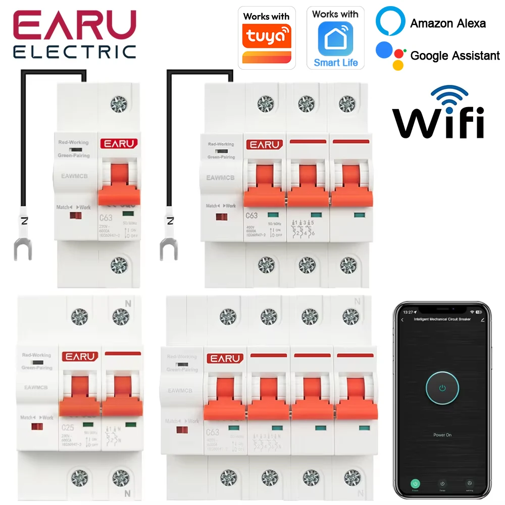 Smart Home Demo Kit - あなたのもの-wifiサーキットブレーカー,音声リモコン,自動インテリジェントスイッチ,1p,2p,3p,4p,スマートライフタイマー