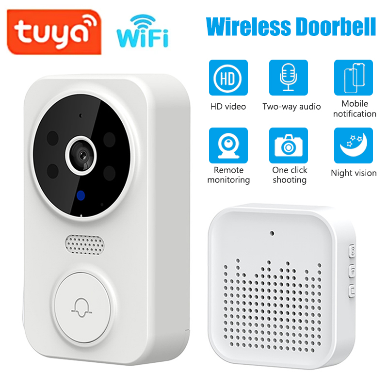 Smart Home Cctv - WiFi スマートビデオドアベルカメラナイトビジョンスマートビジュアルドアベル Tuya APP リモート監視ドアベルホームセキュリティ用
