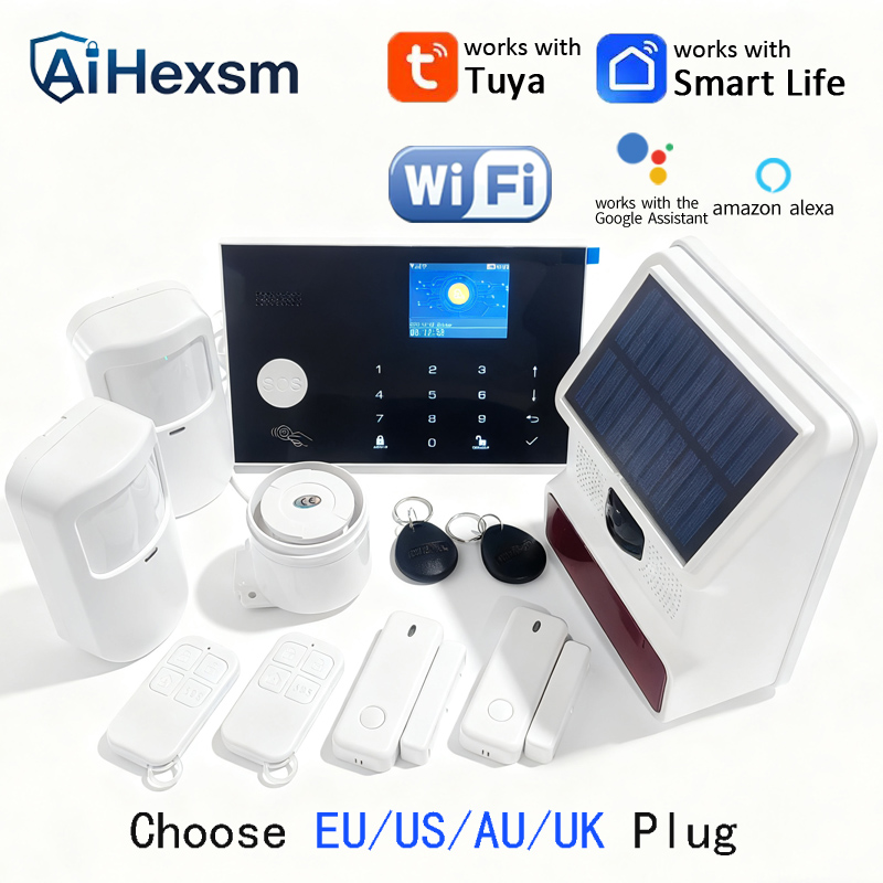 Smart Home Demo Kit - ワイヤレス屋外ソーラーサイレンWifi GSMアラームシステムホームセキュリティPIR盗難警報キットスマートライフTuyaアプリ制御スーツAlexa対応