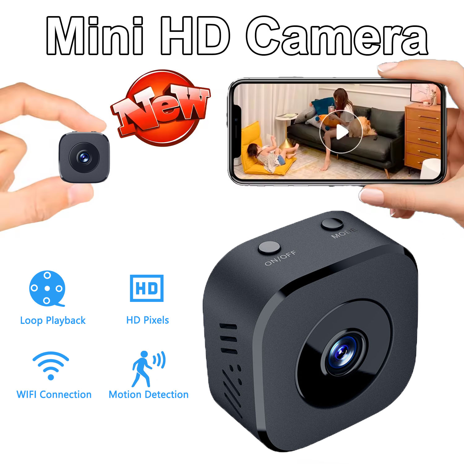 Smart Home Cctv - セキュリティカメラ 4K ミニ フルカラー ナイトビジョン 高解像度