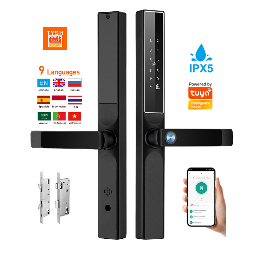 Smart Home Technology - Tuyaアプリ対応 指紋認証 ドアロック コードカードキー スマートドアロック セキュリティ
