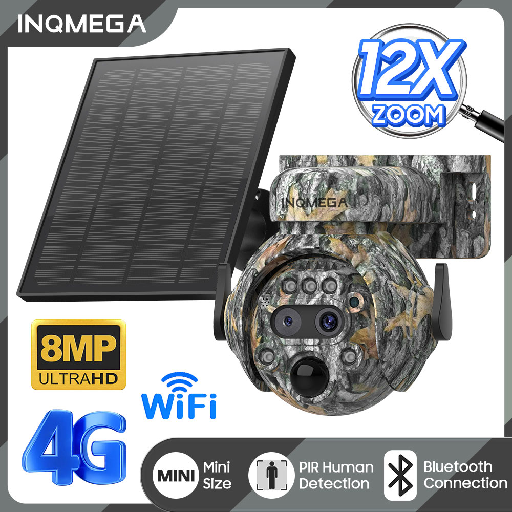 Smart Home Cctv - INQMEGA 8MP 太陽光発電カメラ 4K 4G /