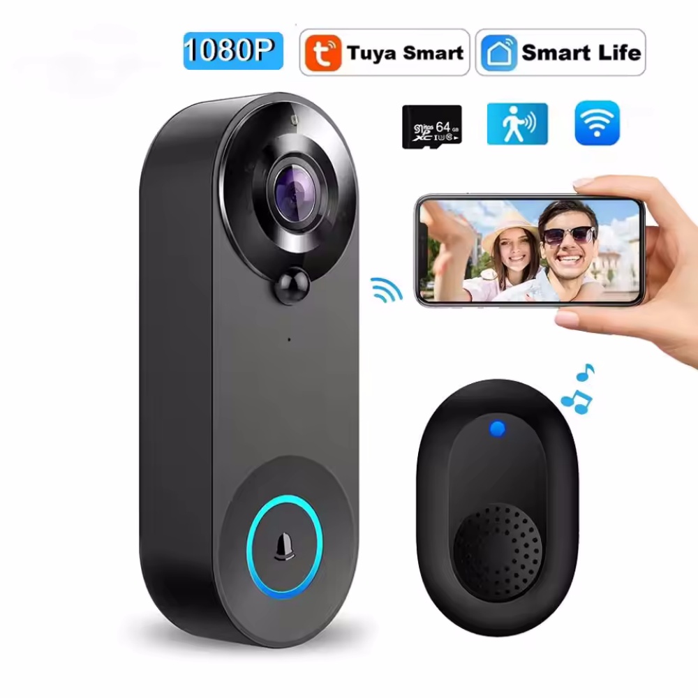 Tuya 1080P ワイヤレス WIFI ドアベルビデオイ - Smart Home Cctv のレビューと価格