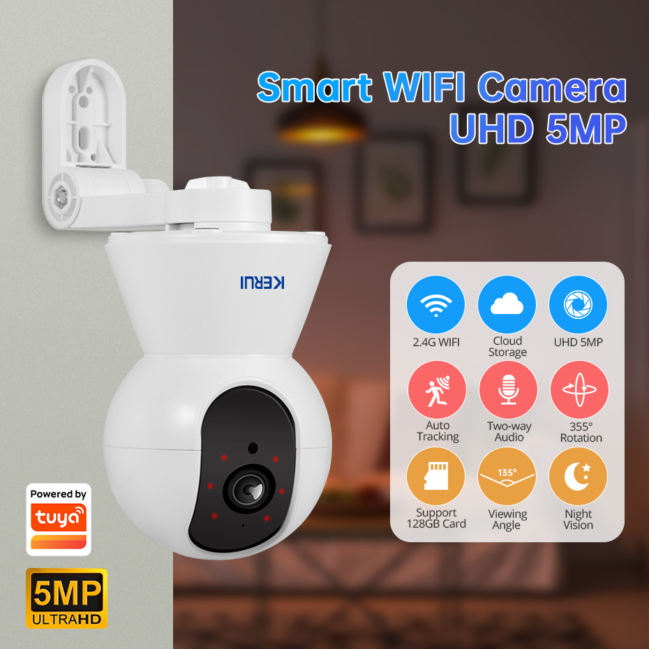 KERUI 4K 8MP Tuya スマートミニ WiFi  - Smart Home Camera Ezviz のレビューと価格