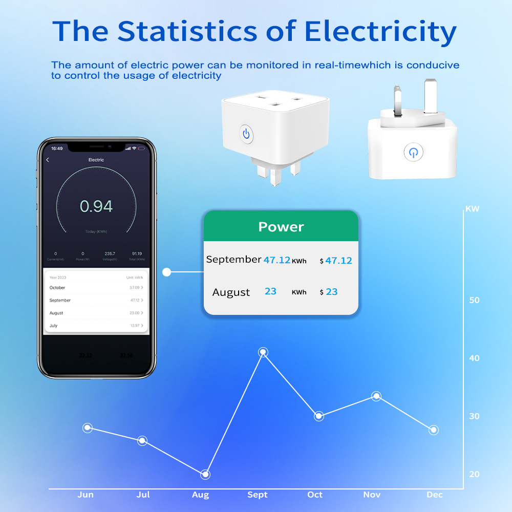 Tuya スマートソケット 16A/20A WiFi または - Smart Home Technology のレビューと価格