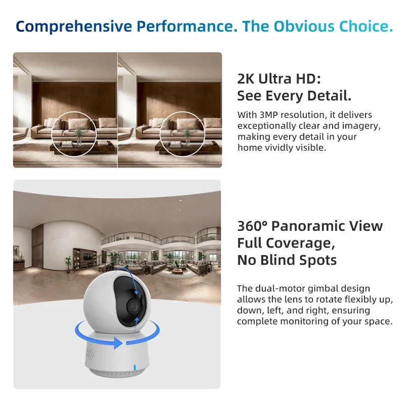 オリジナルAqaraスマートカメラE1 2K 1296P 3 - Smart Home Cctv のレビューと価格