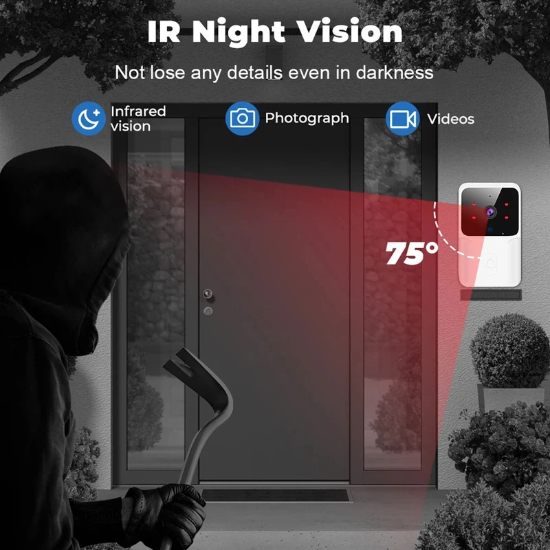 スマートホーム WiFi ビデオドアベル ワイヤレス電話 双 - Smart Home Cctv のレビューと価格